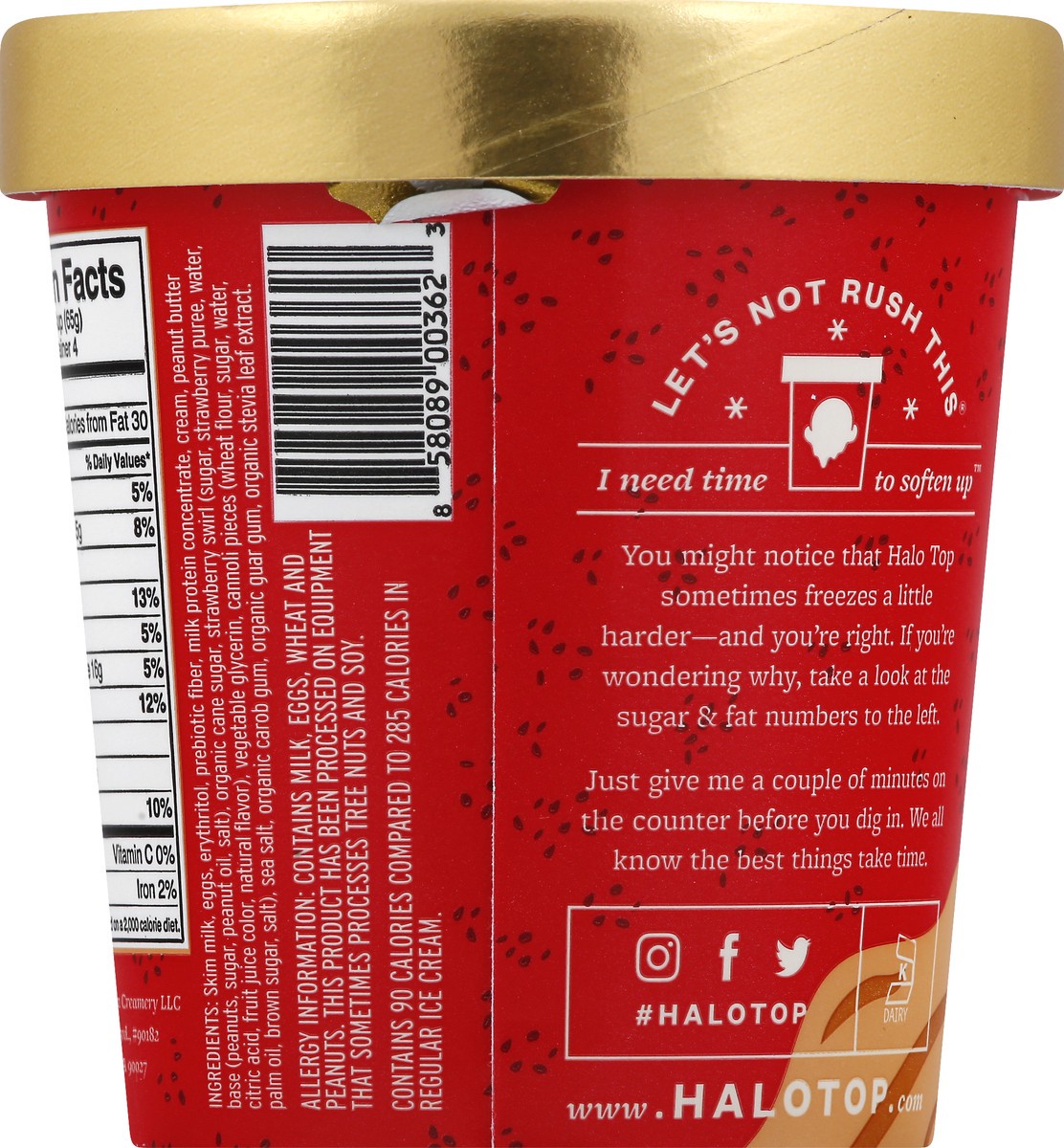 slide 5 of 9, Halo Top Peanut Butter And Jelly Ice Cream Pint - Pint, 1 pint