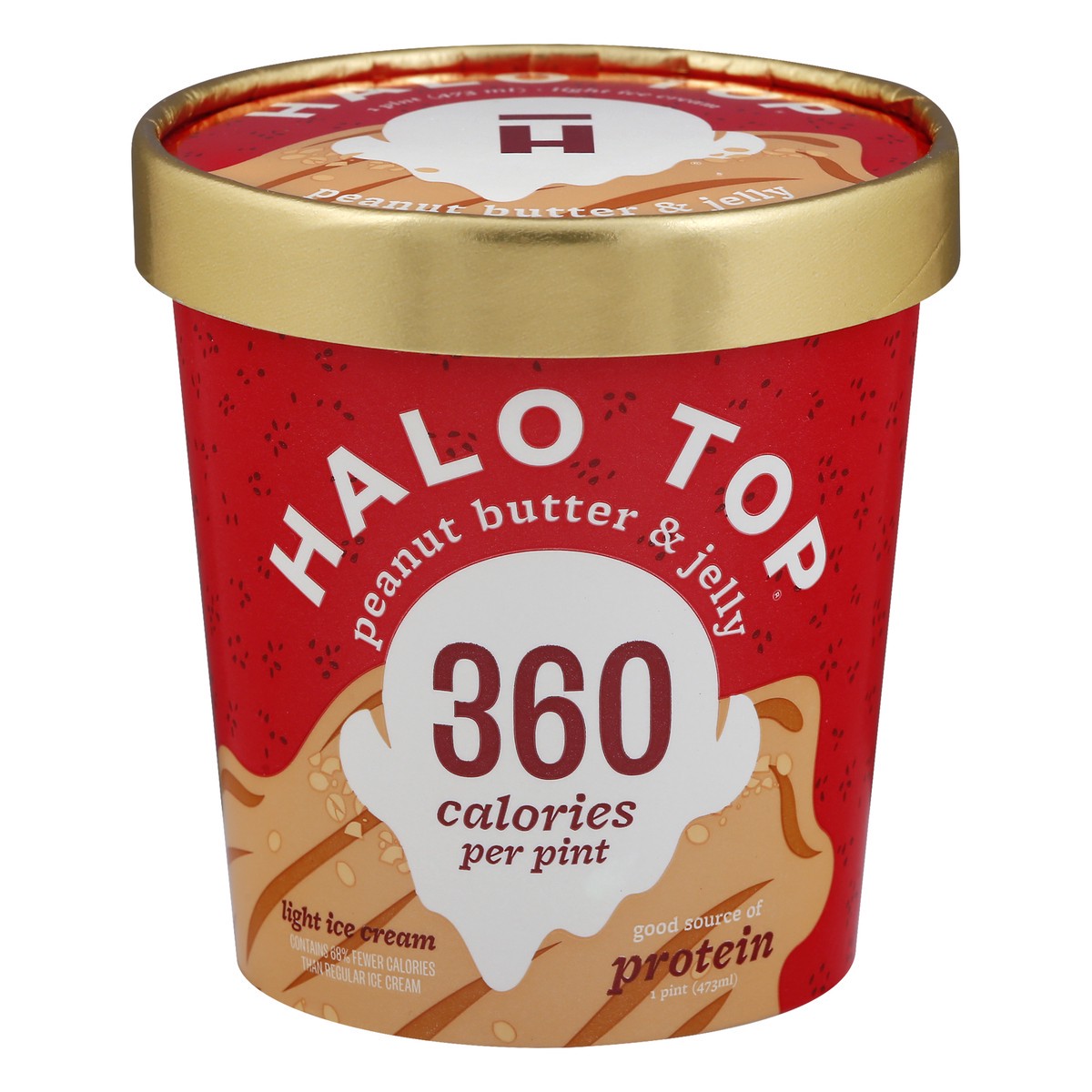 slide 1 of 9, Halo Top Peanut Butter And Jelly Ice Cream Pint - Pint, 1 pint