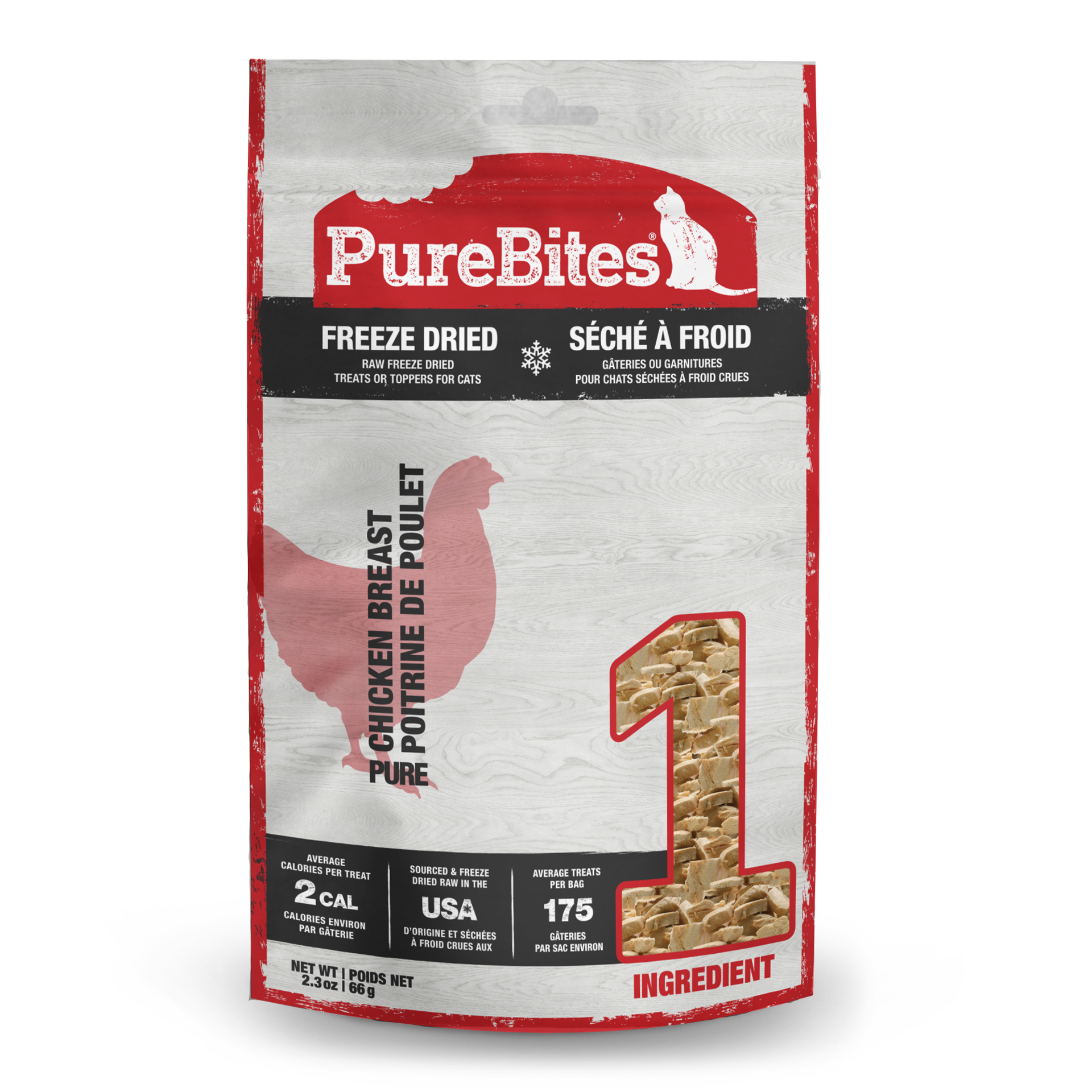 slide 1 of 5, PureBites Freeze Dried Chicken Breast Cat Treats, 2.3 oz