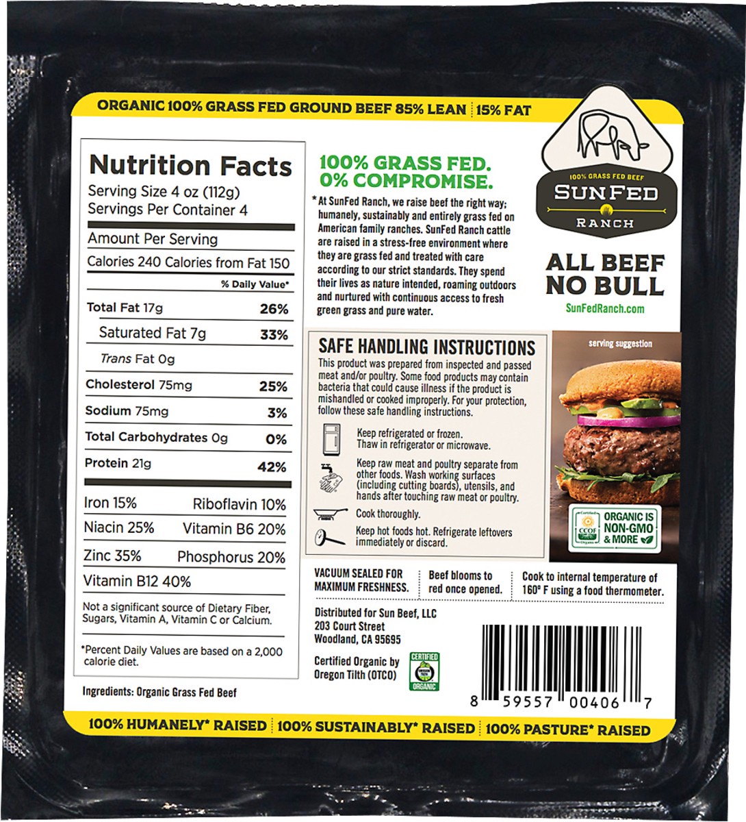 slide 3 of 3, SunFed Ranch Ground Beef, 16 oz