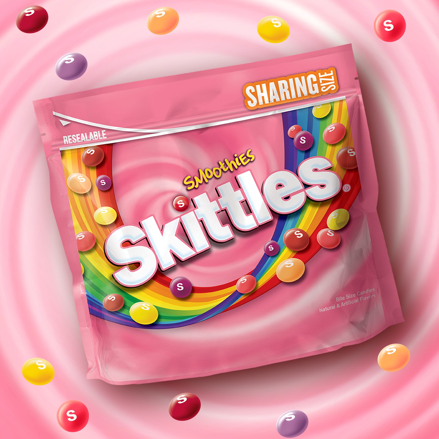 slide 7 of 8, SKITTLES Smoothies Chewy Candy, Sharing Size, 15.6 oz Bag, 15.6 oz