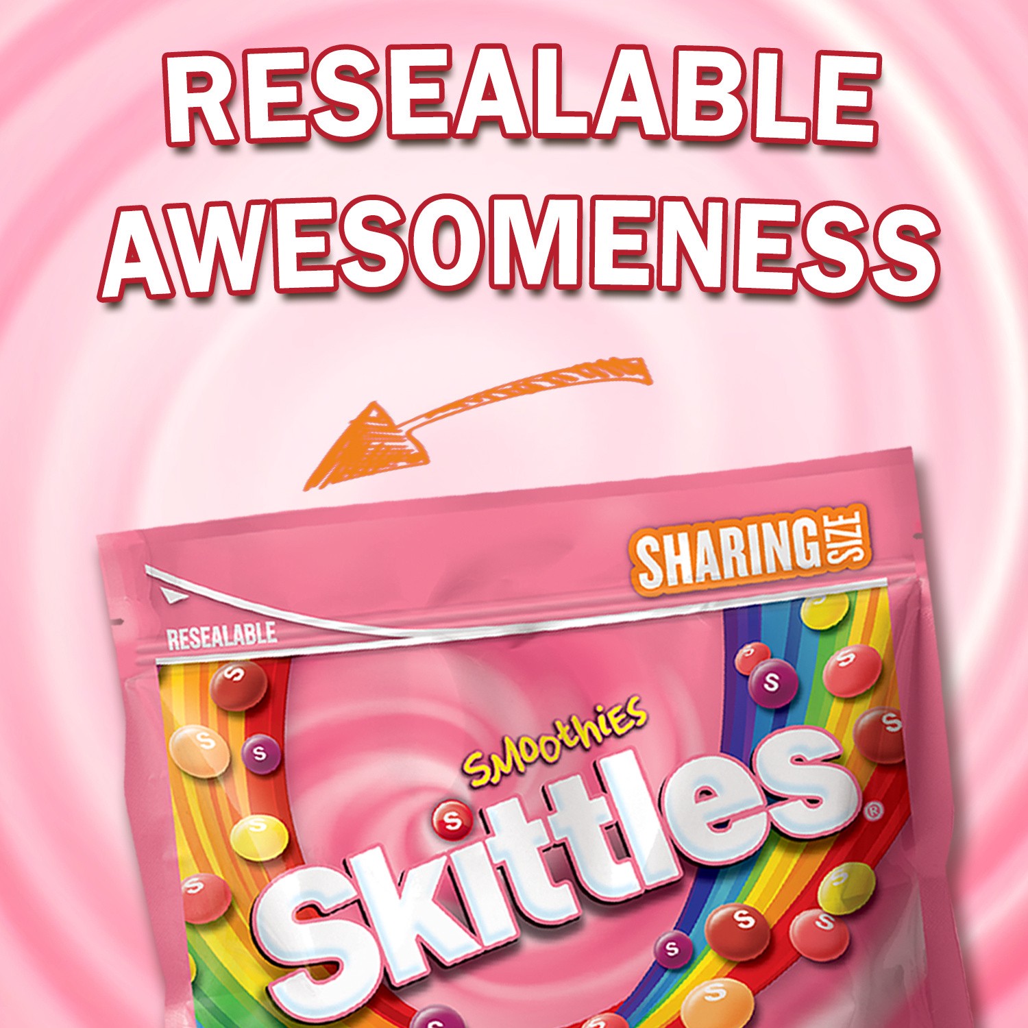 slide 6 of 8, SKITTLES Smoothies Chewy Candy, Sharing Size, 15.6 oz Bag, 15.6 oz