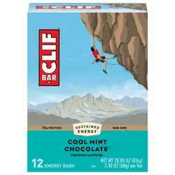 CLIF Cool Mint Chocolate Energy Bars - 12ct
