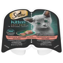 Sheba Perfect Portions Soft Pate Premium Delicate Salmon Entree Kitten Food 1.32 oz