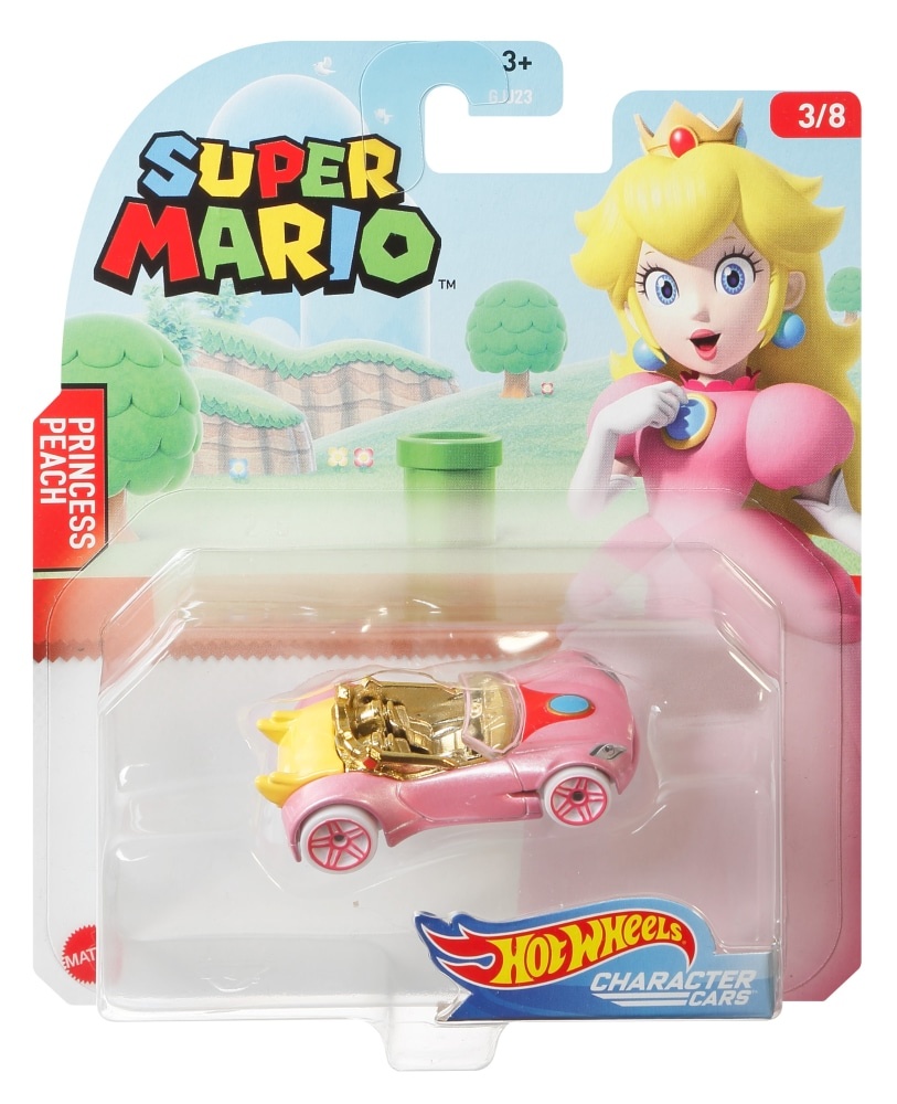 slide 1 of 1, Mattel Hot Wheels Super Mario Princess Peach Character Car, 1 ct