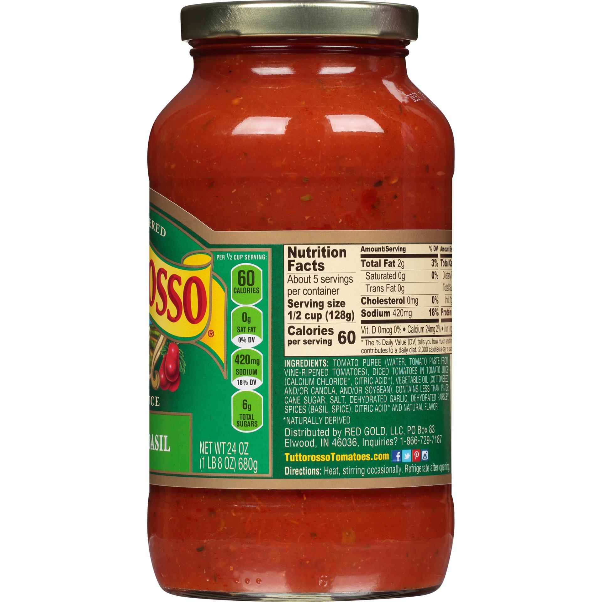 slide 2 of 7, Tuttorosso Tomato & Basil Pasta Sauce 24 oz, 24 oz