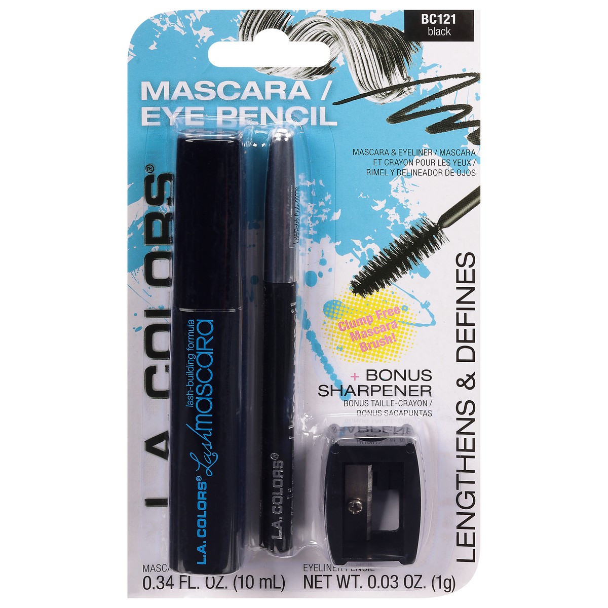 slide 1 of 1, L.A. Colors BC121 Black Mascara/Eye Pencil + Bonus Sharpener 1 ea, 1 ct
