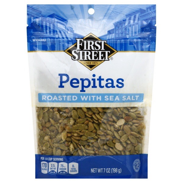 slide 1 of 1, Simply Value First Street Roasted Sea Salt Pepitas, 7 oz