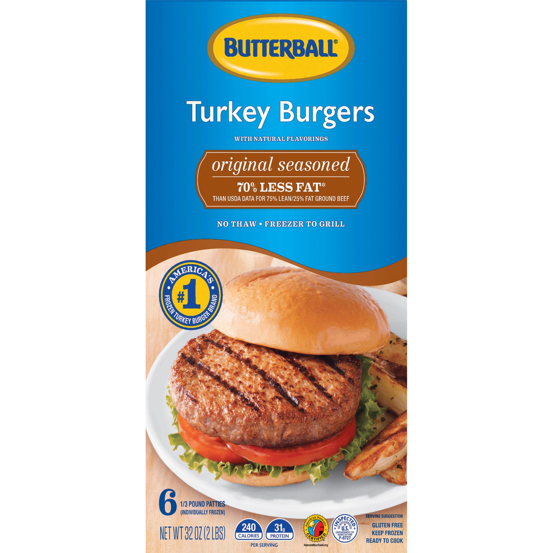 Butterball Seasoned Turkey Burger 2 Lb 