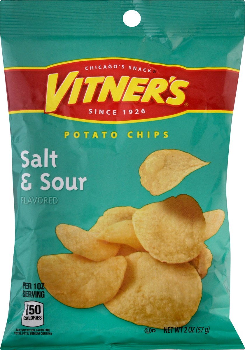 slide 2 of 11, Vitner's Salt & Sour Potato Chips - 2 oz, 2 oz