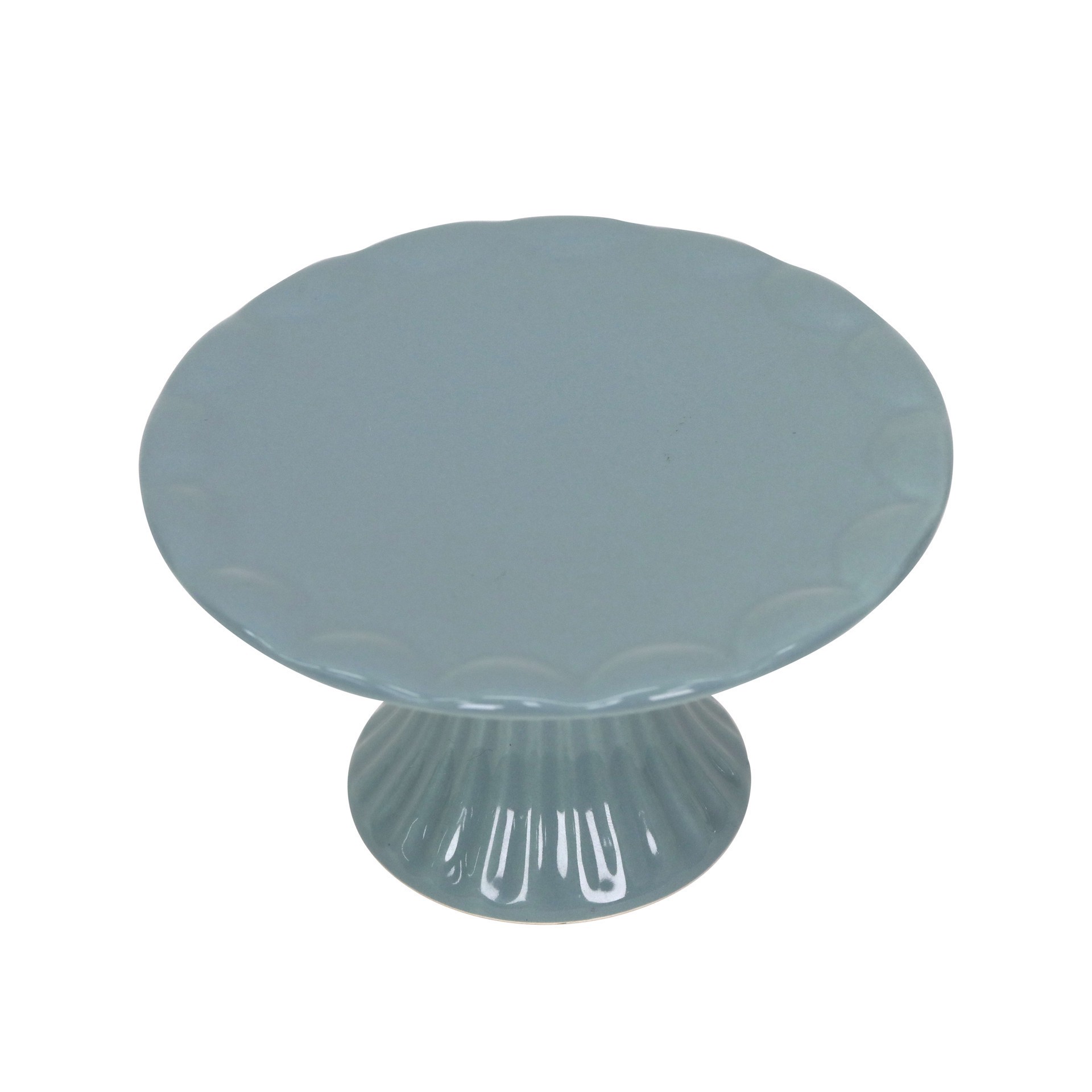 slide 2 of 2, 4.5" Gray Stoneware Cake Stand By Ashland, 4.5 in