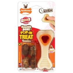 Nylabone Power Chew Knuckle Bone & Pop-In Treat Toy Combo Chicken Pop-In X-Small/Petite - Up to 15 lbs. (1 Count)