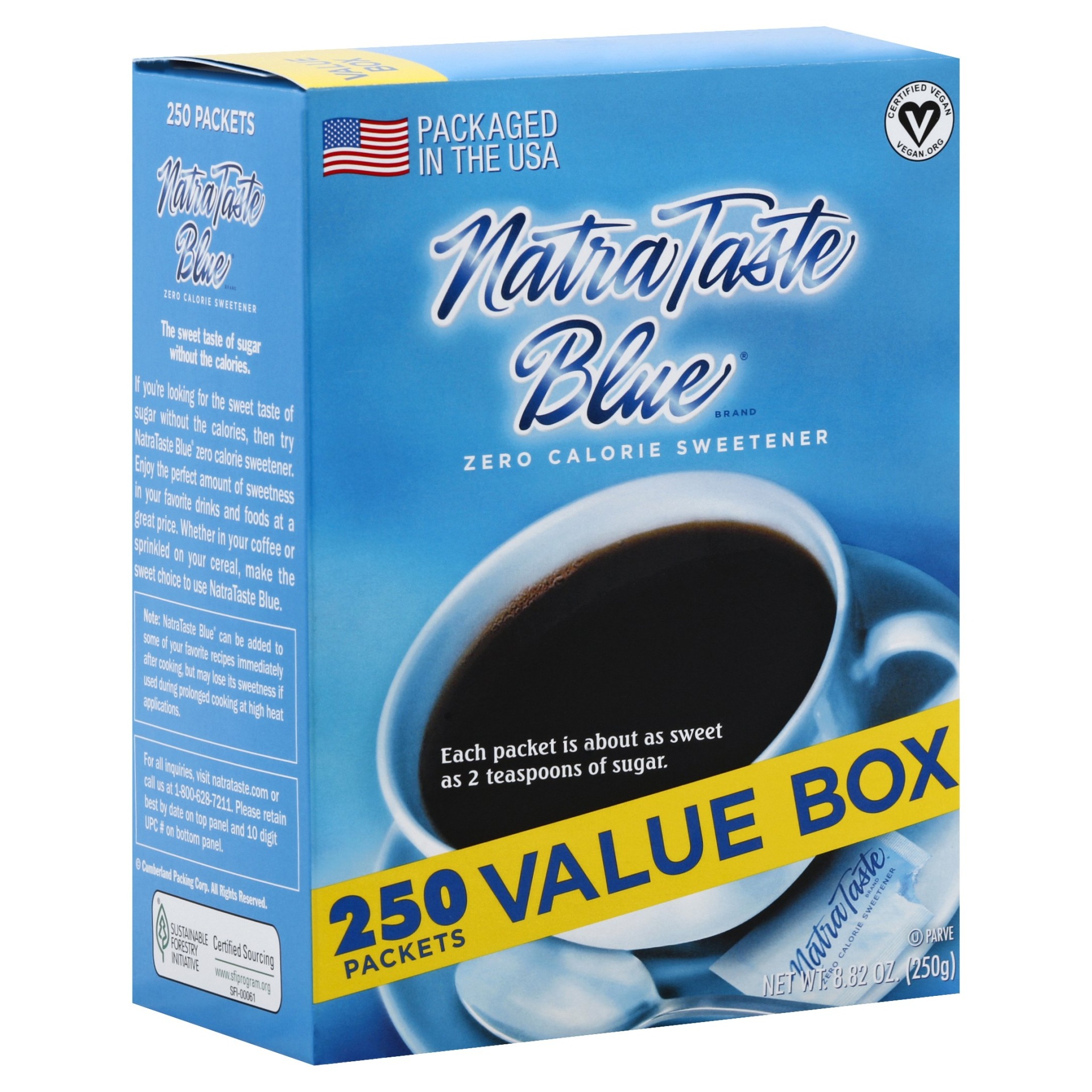 slide 1 of 8, Natra Taste Blue Sweetener 250 ea, 250 ct