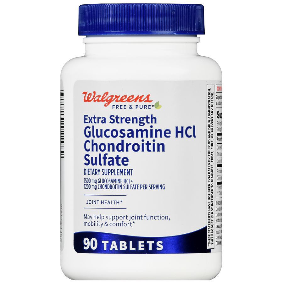 slide 4 of 5, Walgreens Extra Strength Glucosamine HCl Chondroitin Sulfate Tablets, 90 ct