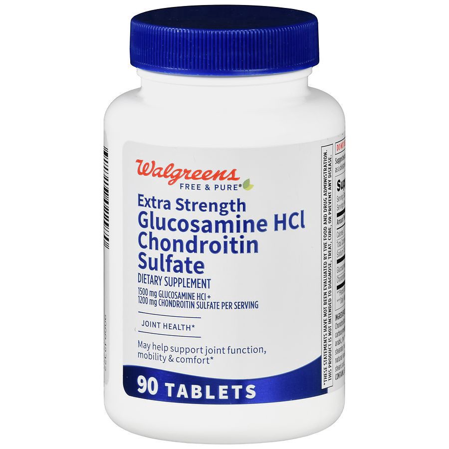 slide 1 of 5, Walgreens Extra Strength Glucosamine HCl Chondroitin Sulfate Tablets, 90 ct