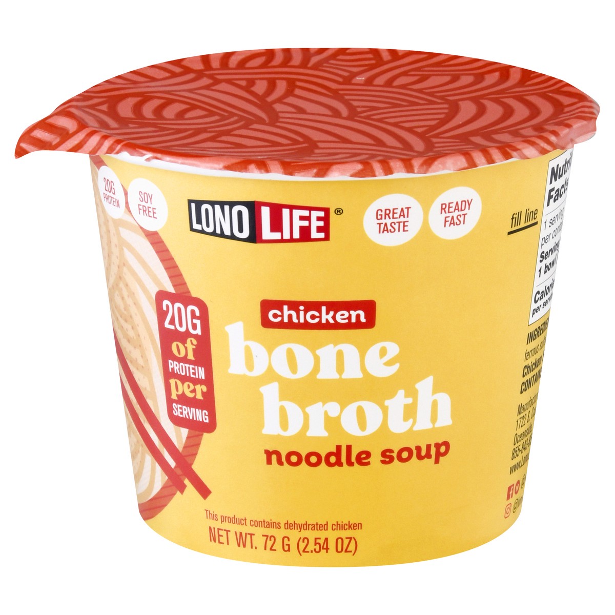 slide 11 of 12, LonoLife Bone Broth Chicken Noodle Soup 72 gr, 72 g