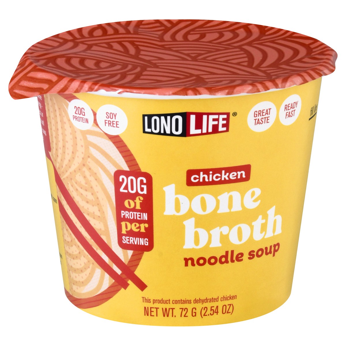 slide 4 of 12, LonoLife Bone Broth Chicken Noodle Soup 72 gr, 72 g