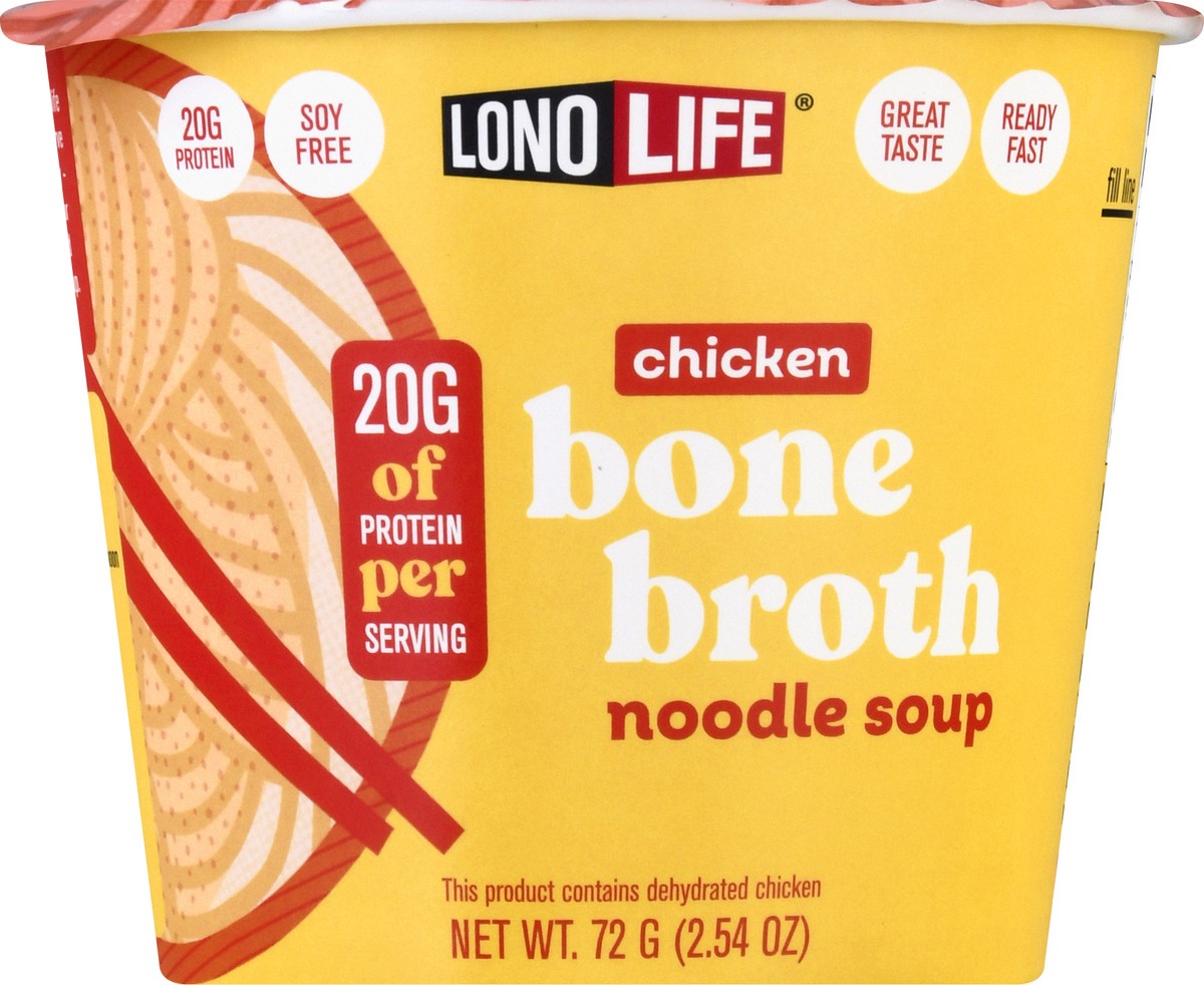 slide 5 of 12, LonoLife Bone Broth Chicken Noodle Soup 72 gr, 72 g