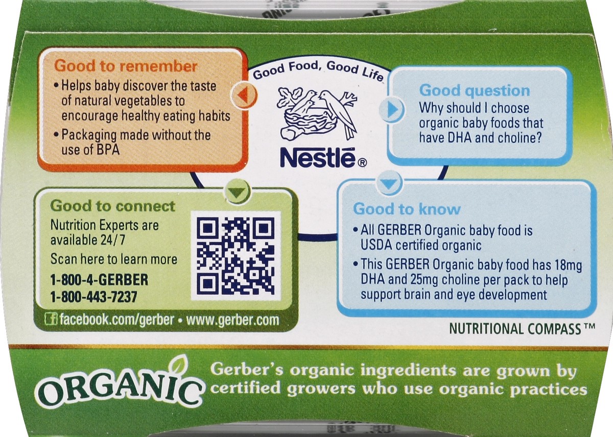 slide 2 of 5, Gerber 2nd Foods Organic Green Beans Baby Food, 2 ct; 4 oz