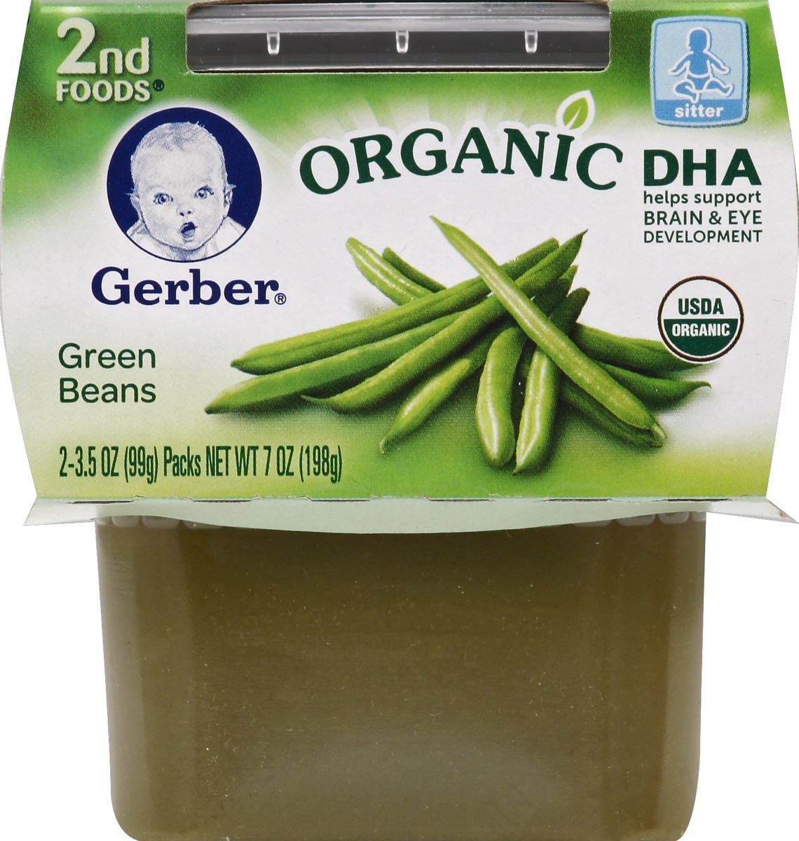 slide 4 of 5, Gerber 2nd Foods Organic Green Beans Baby Food, 2 ct; 4 oz