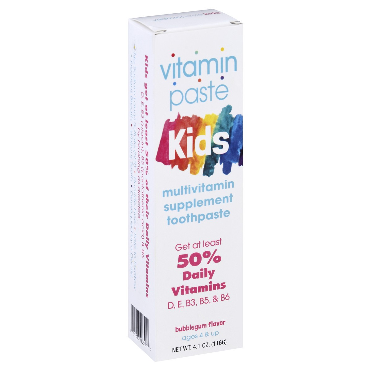 slide 2 of 9, Vitaminpaste Kids Bubblegum Flavor Toothpaste 4.1 oz, 4.1 oz