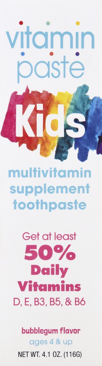 slide 1 of 9, Vitaminpaste Kids Bubblegum Flavor Toothpaste 4.1 oz, 4.1 oz