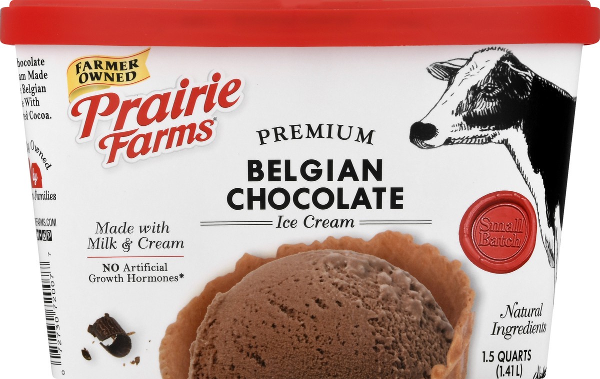 slide 3 of 13, Prairie Farms Premium Belgian Chocolate Ice Cream 1.5 qt, 1.5 qt