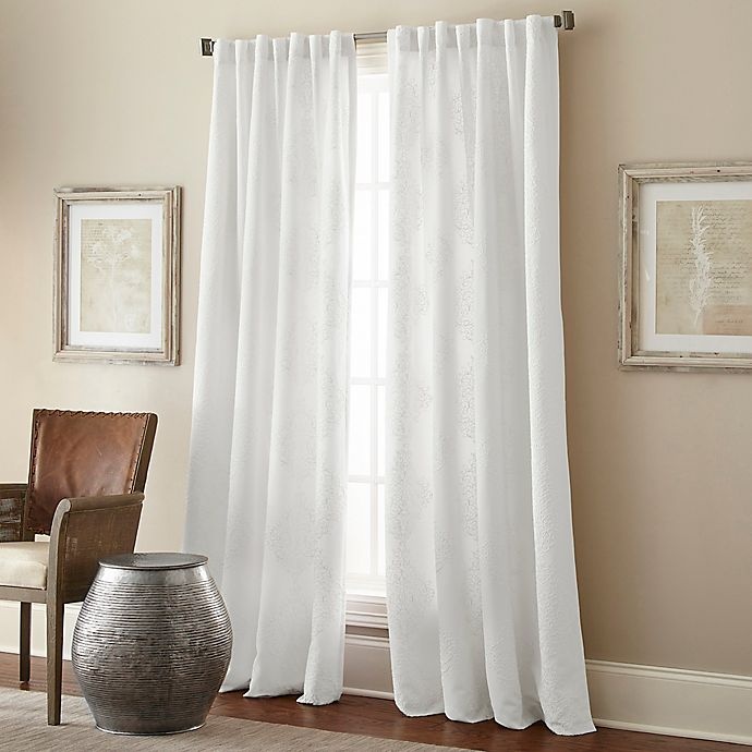 slide 1 of 2, Baxton Studio Talia Rod Pocket/Back Tab Window Curtain Panel - White, 108 in