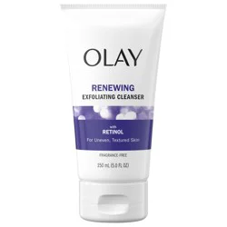 Olay Renewing Retinol Face Cleanser, Fragrance Free, 5 fl oz, Exfoliating Face Wash with Retinoid Complex