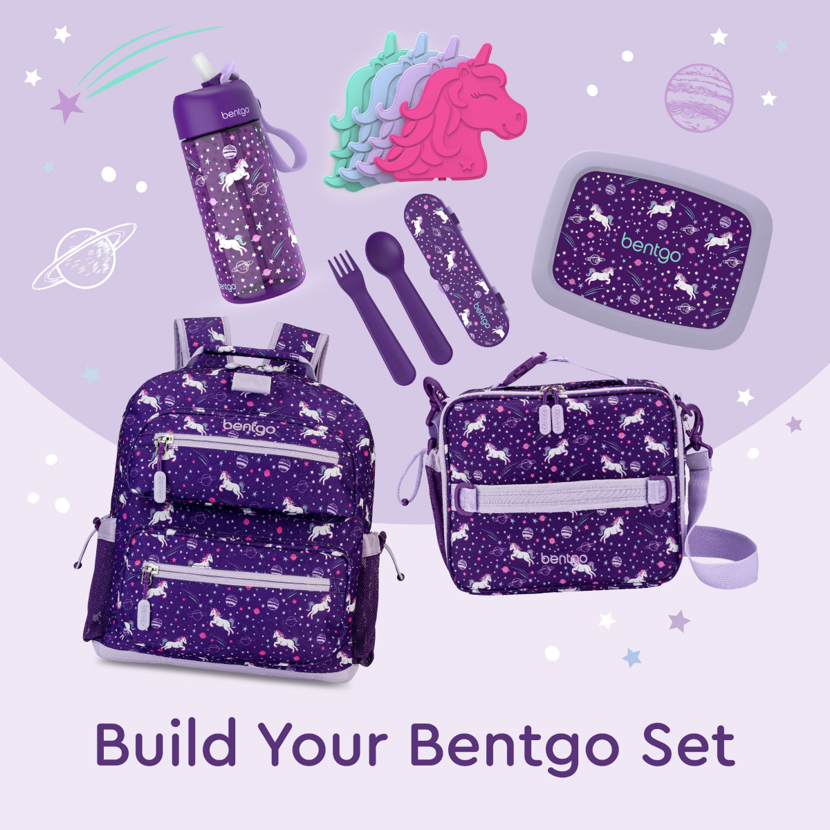 slide 3 of 4, Bentgo Kids School Backpack - Unicorn, 1 ct