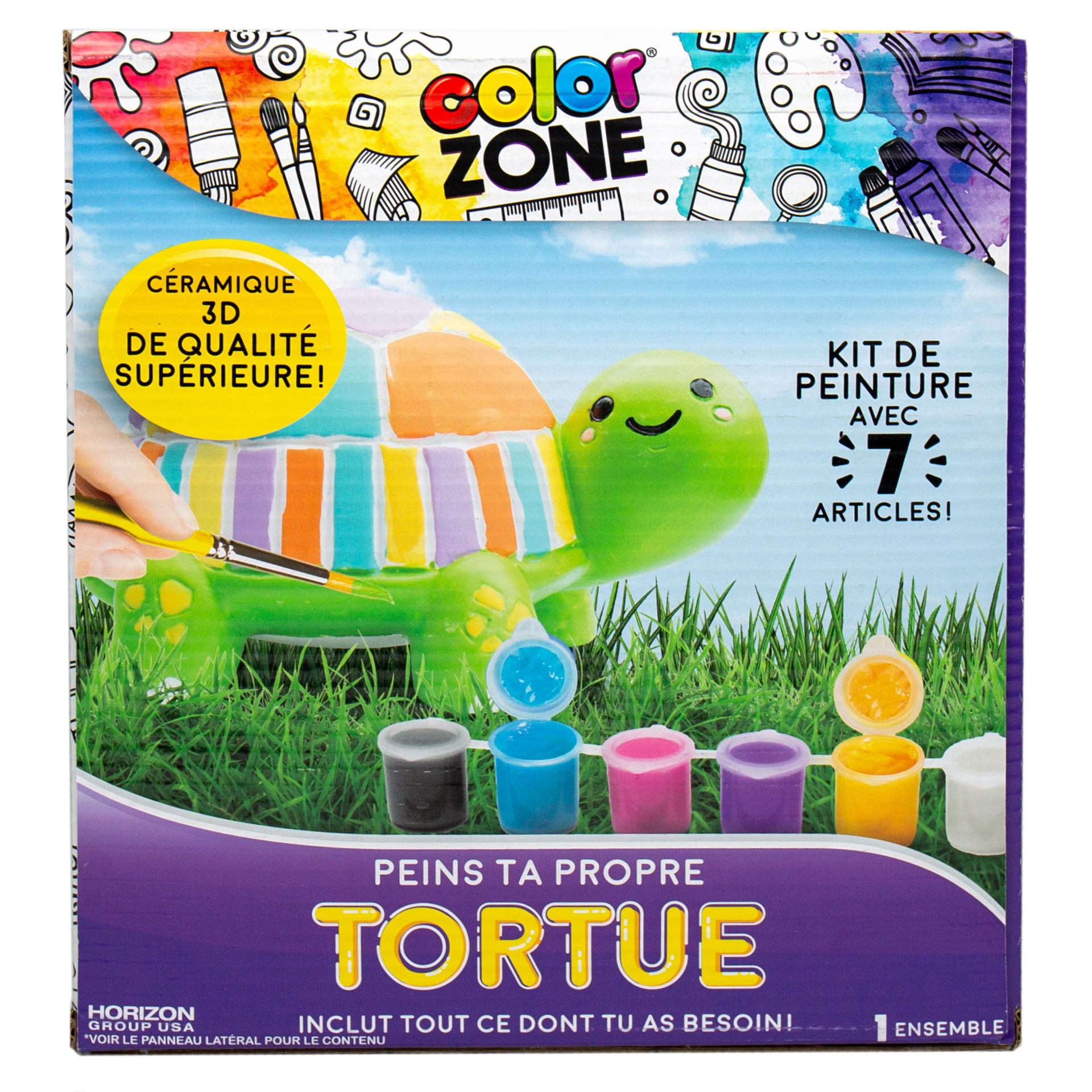 slide 2 of 6, Color Zone Paint Your Own Turtle Kit, 5 in x 5 in x 3 in