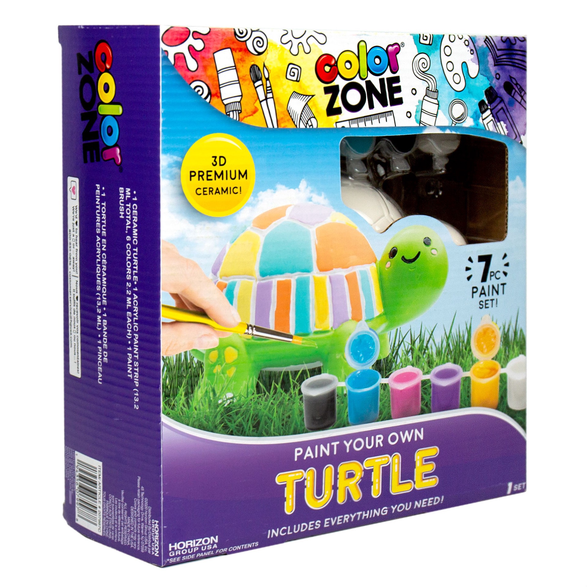 slide 6 of 6, Color Zone Paint Your Own Turtle Kit, 5 in x 5 in x 3 in