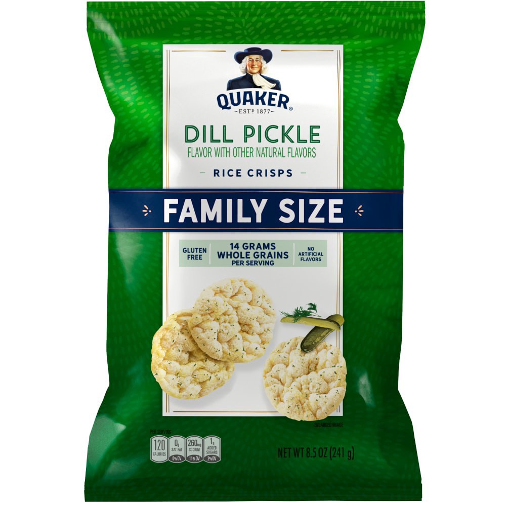 slide 1 of 1, Quaker Dill Pickle Rice Crisps, 8.5 oz