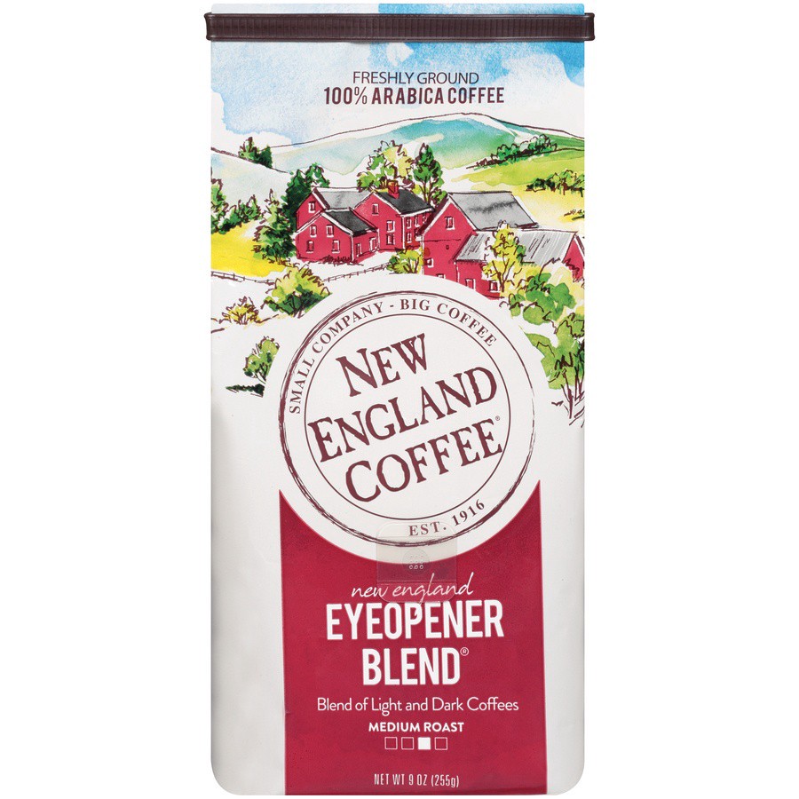 slide 1 of 7, New England Coffee Eyeopener Blend Medium Roast Ground Coffee, 9 oz