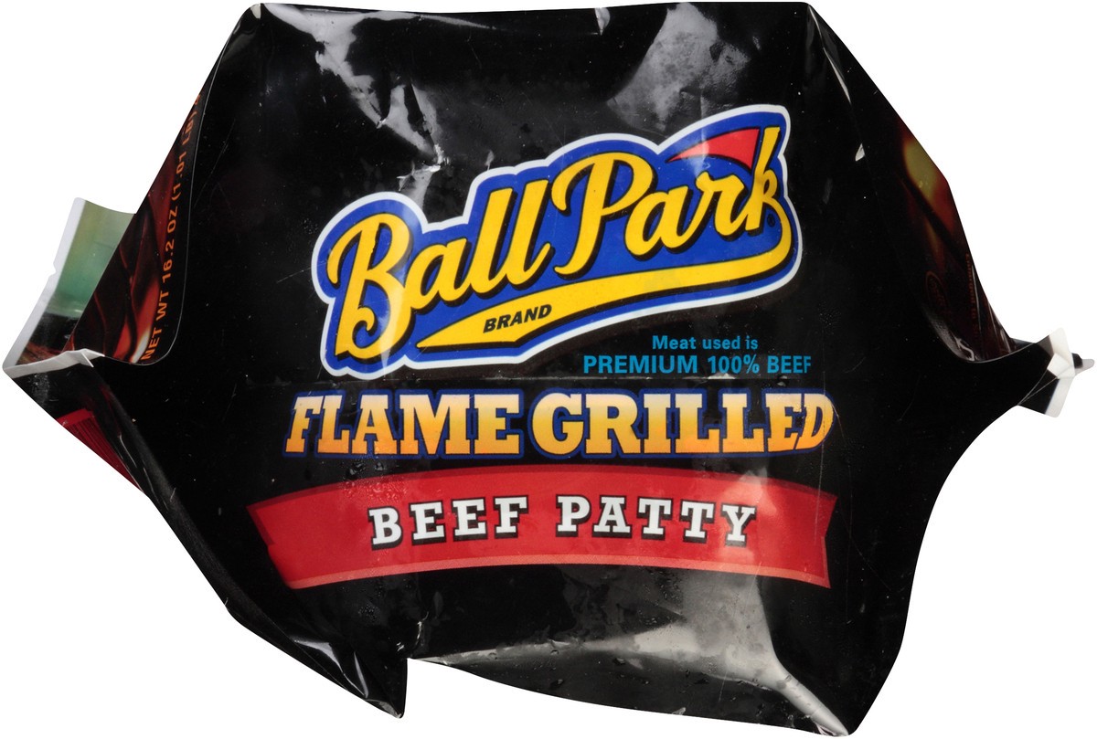 slide 4 of 12, Ball Park Fully-Cooked Flame Grilled Original Beef Patties, 6 Count (Frozen), 16.2 oz