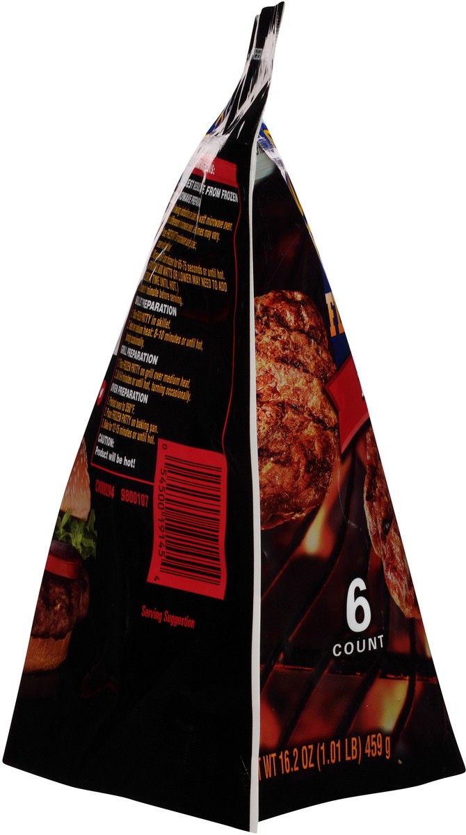 slide 9 of 12, Ball Park Fully-Cooked Flame Grilled Original Beef Patties, 6 Count (Frozen), 16.2 oz