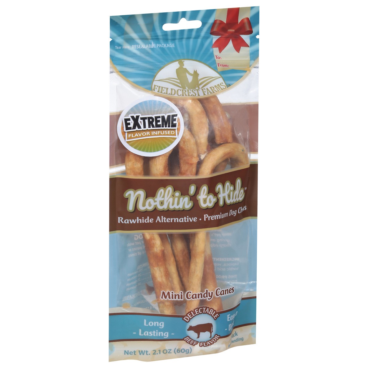 slide 7 of 9, Fieldcrest Farms Nothin' to Hide Mini Candy Canes Premium Beef Flavor Dog Chews 6 Pack 6 6 ea, 6 ct