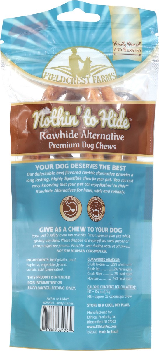 slide 9 of 9, Fieldcrest Farms Nothin' to Hide Mini Candy Canes Premium Beef Flavor Dog Chews 6 Pack 6 6 ea, 6 ct
