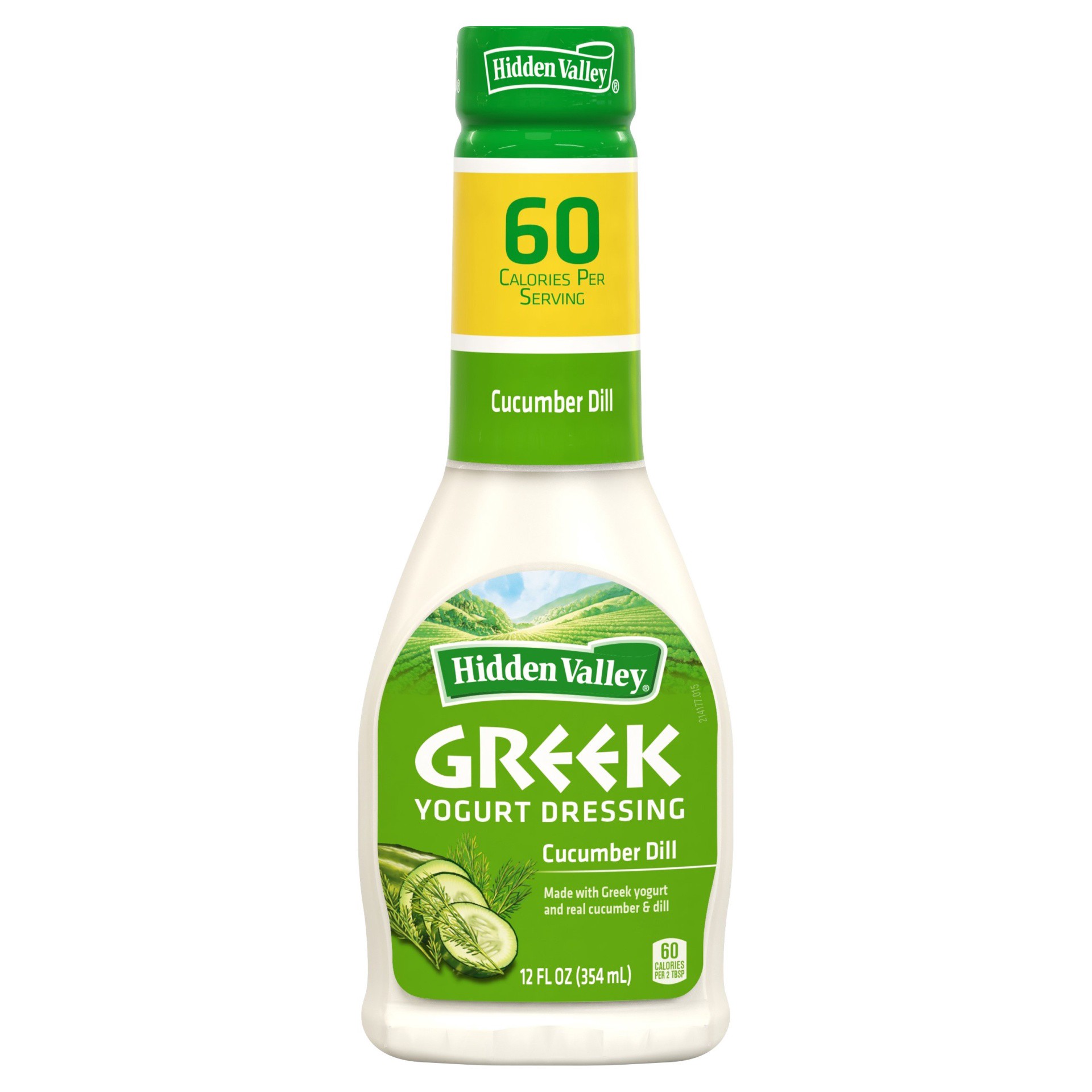 slide 1 of 6, Hidden Valley Gluten Free Greek Yogurt Cucumber Dill Salad Dressing, 12 fl oz