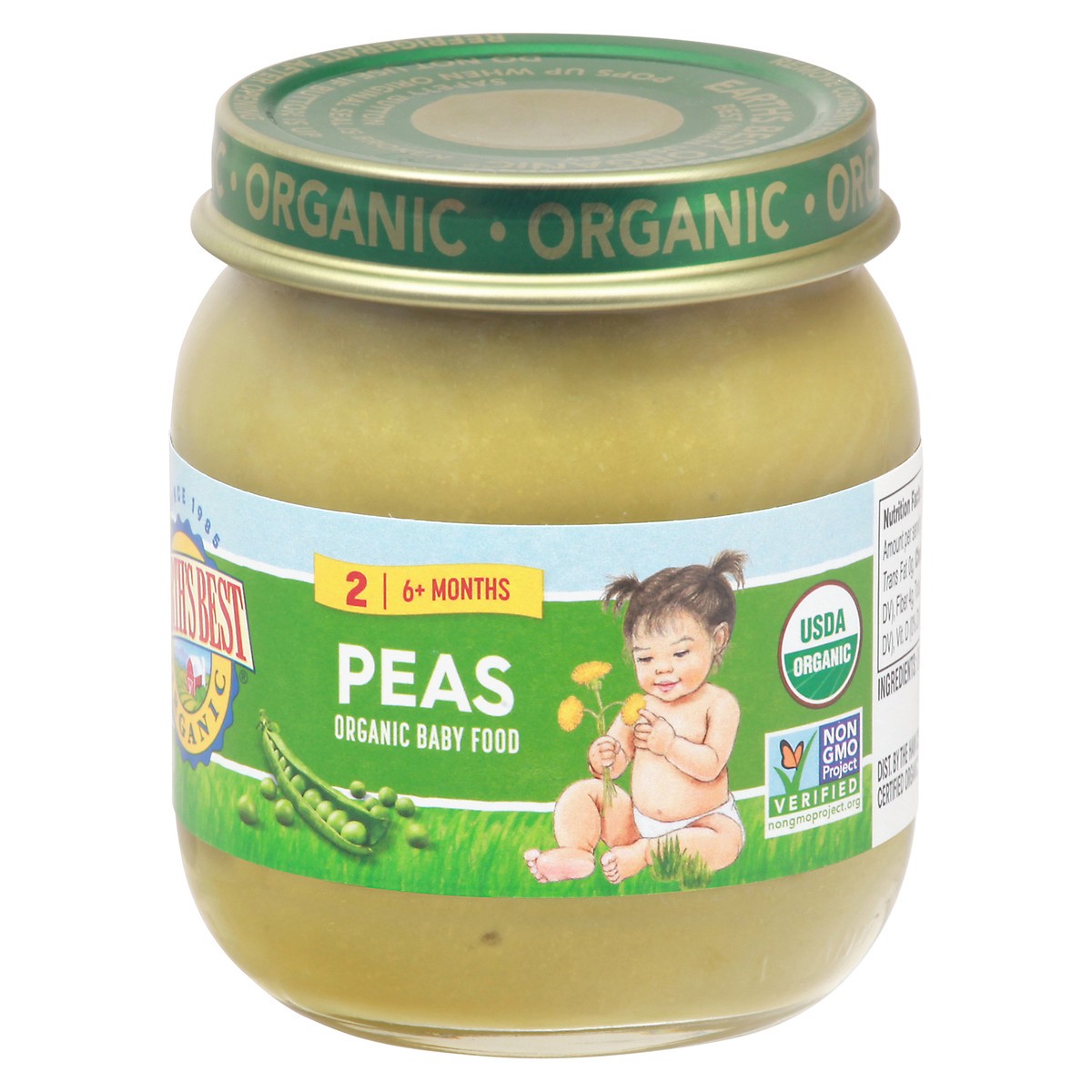 slide 3 of 9, Earth's Best Organic 2 (6+ Months) Peas Baby Food 4 oz, 4 oz