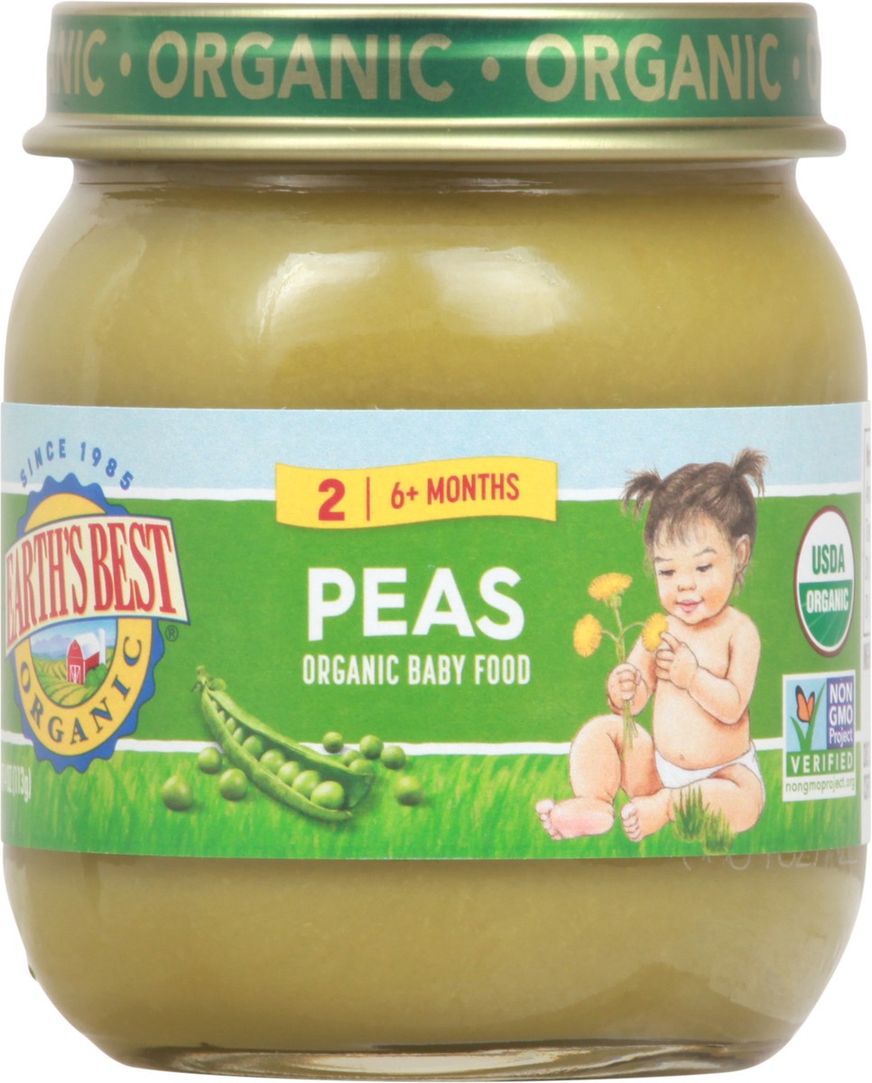slide 6 of 9, Earth's Best Organic 2 (6+ Months) Peas Baby Food 4 oz, 4 oz