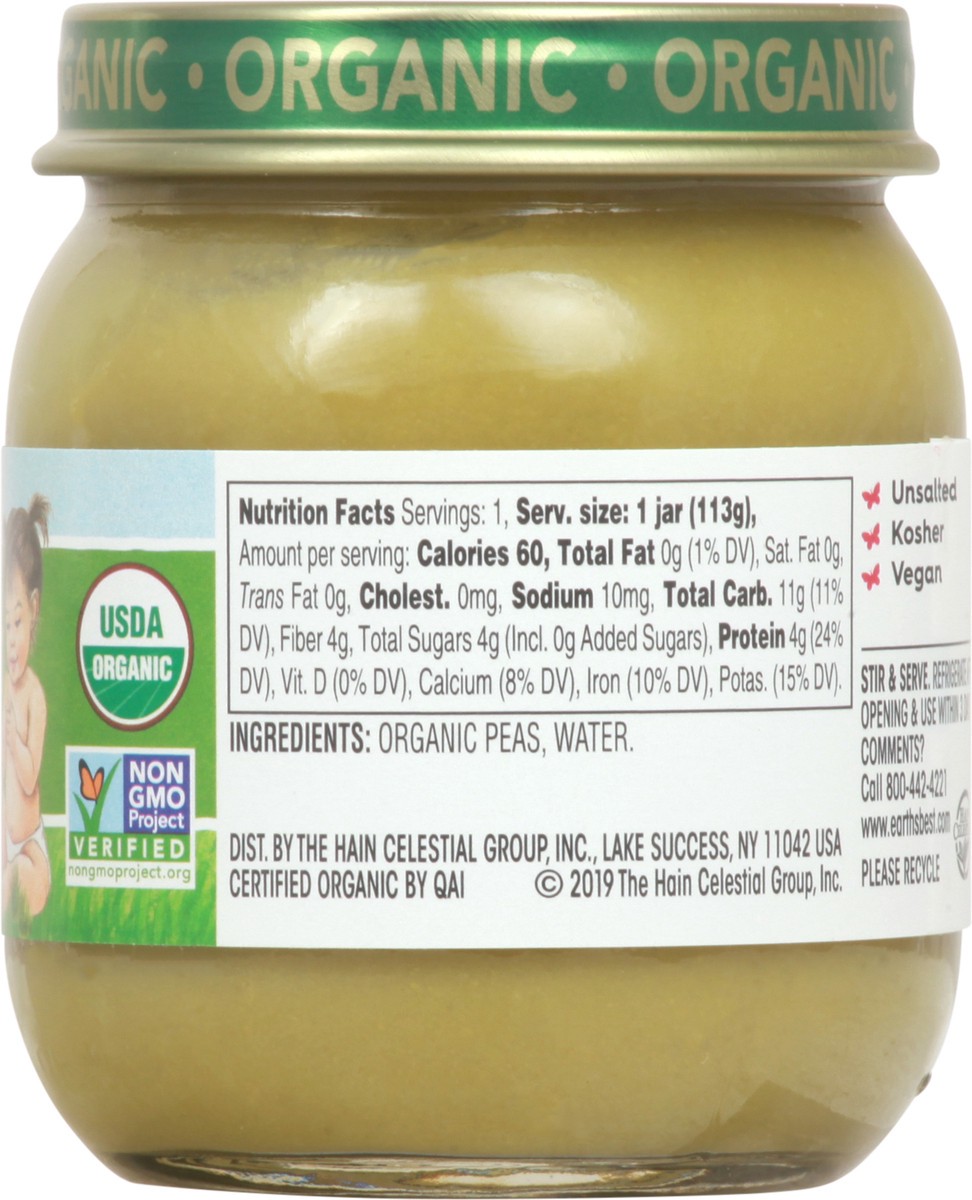 slide 8 of 9, Earth's Best Organic 2 (6+ Months) Peas Baby Food 4 oz, 4 oz
