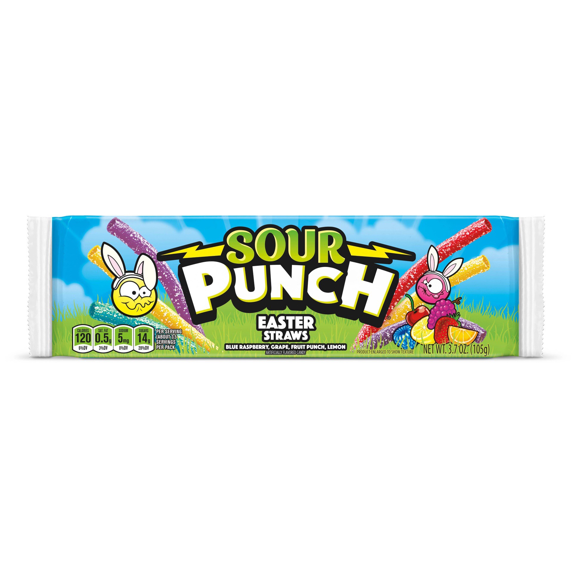slide 1 of 5, Sour Punch Easter Straws Tray, 3.7 oz
