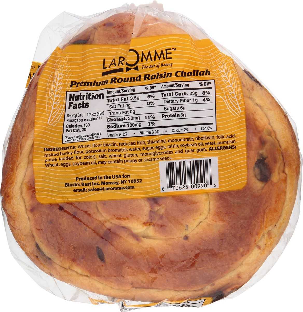 slide 5 of 9, Laromme Round Raisin Challah 16 oz, 16 oz
