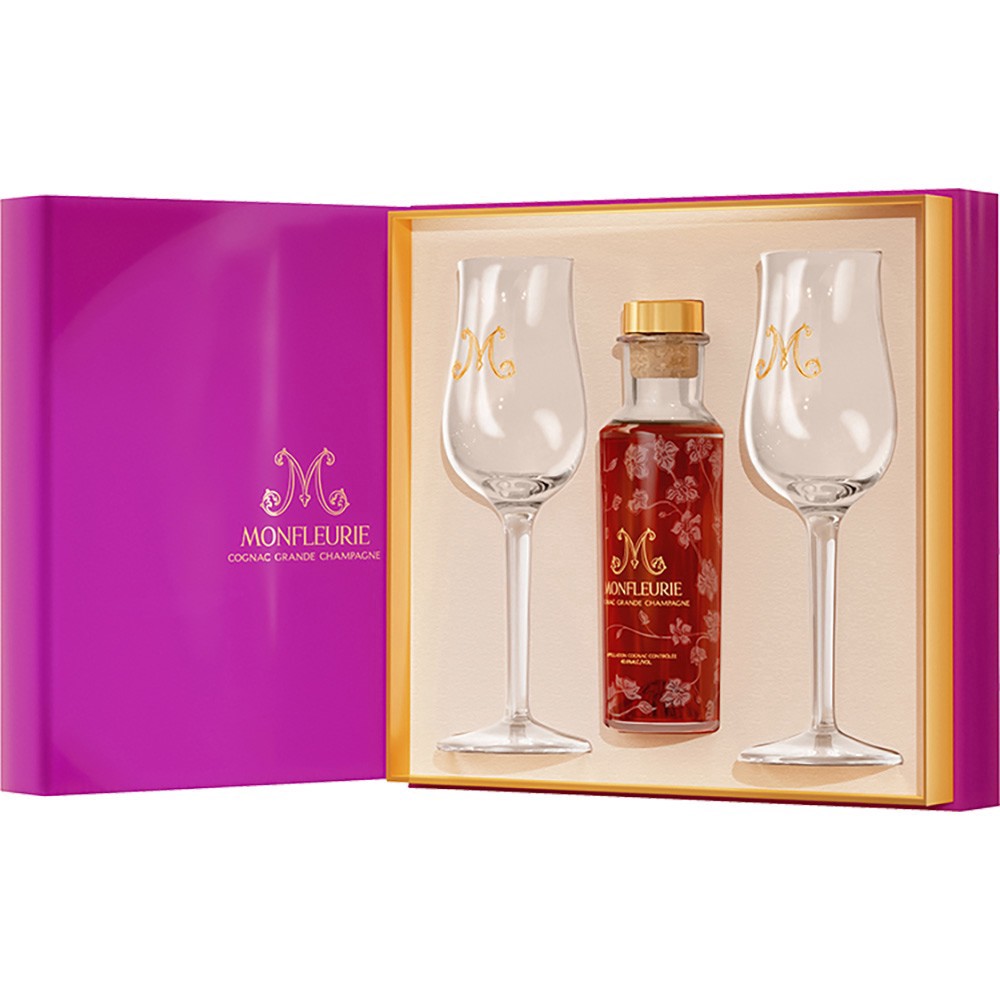 slide 1 of 1, Monfleurie Cognac Grande W/ Glass, 100 ml