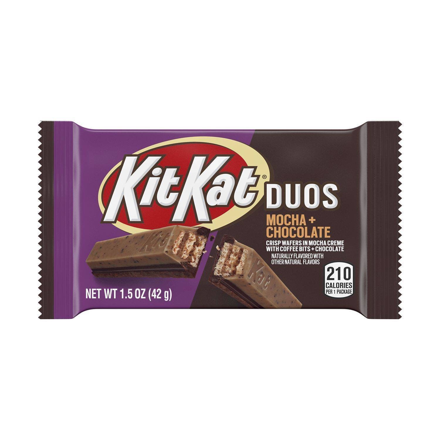slide 1 of 1, KIT KAT DUOS Mocha and Chocolate Wafer Candy, Individually Wrapped, 1.5 oz, Bar, 1.5 oz