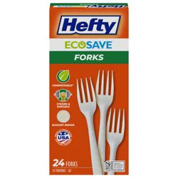 Hefty EcoSave Compostable Forks, 24 count