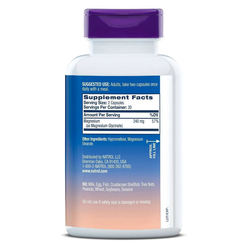 slide 7 of 9, Natrol High Absorption Magnesium Vitamin Glycinate Capsules - 60ct, 60 ct