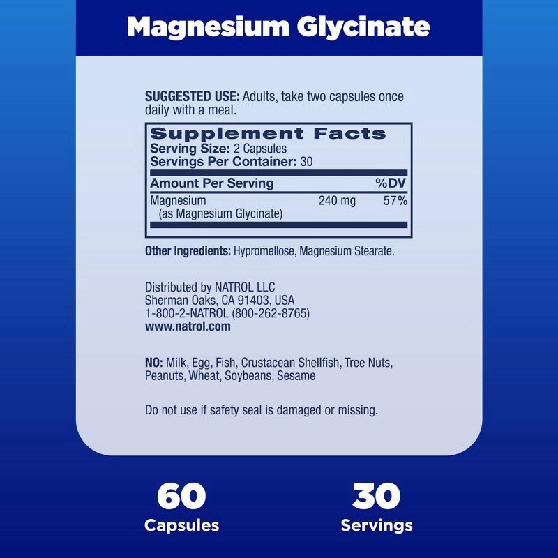 slide 6 of 9, Natrol High Absorption Magnesium Vitamin Glycinate Capsules - 60ct, 60 ct