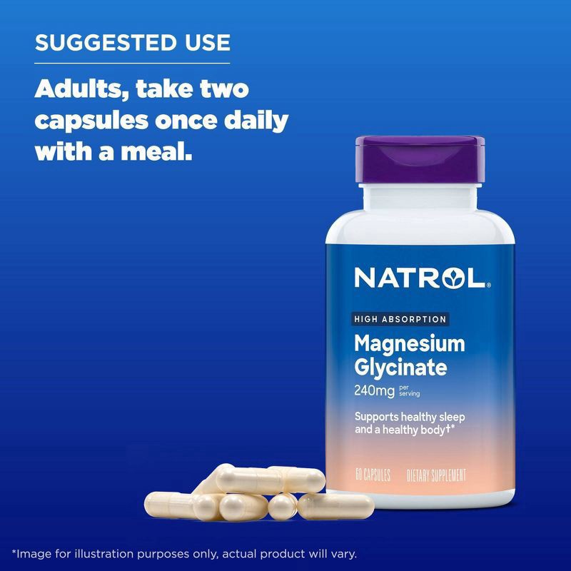 slide 4 of 9, Natrol High Absorption Magnesium Vitamin Glycinate Capsules - 60ct, 60 ct